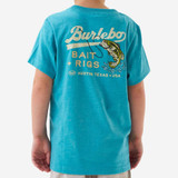 The Burlebo Boys' Bait and Rigs Tee in Heather Cyan