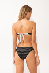 Rio de Sol Women's Linea Dora Bandeau Bikini Top in White reversible view