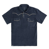 Sendero Provisions Co. Men's Cantina Terry Polo Vintage Indigo fabric