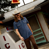 Sendero Provisions Co. Men's Cantina Terry Polo Vintage Indigo side