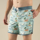 Sendero Provisions Co. Men's Point Bar Boardshorts in Malibu Cowboy Light Blue side view