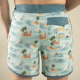 Sendero Provisions Co. Men's Point Bar Boardshorts in Malibu Cowboy Light Blue flat lay