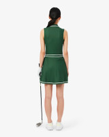 Lacoste Women's Ultra Dry Heritage Trim Golf Dress in Green and White