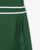 Lacoste Women's Ultra Dry Heritage Trim Golf Dress in Green and White neckline detail