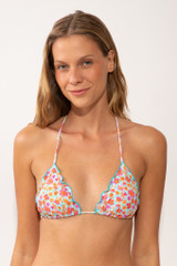 Rio de Sol Women's Ditsy Frufru Triangle Bikini Top