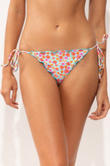 Rio de Sol Women's Ditsy Frufru Bikini Bottoms floral print ruffle detail