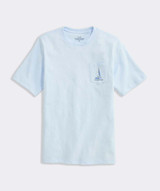 Vineyard Vines Boys' Sunset Regatta Scene Short-Sleeve Pocket Tee in Rocks Blue