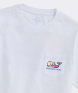 Vineyard Vines Boys' Sunset Whale Pocket Tee White Cap front view