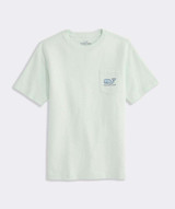 Vineyard Vines Boys' Pirate Map Whale Short-Sleeve Pocket Tee in Aqua Glass front view
