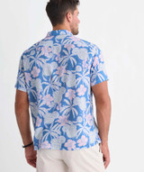 Vineyard Vines Men's Palm-arita Seabreeze Linen Blend Cabana Shirt in Coastline detail