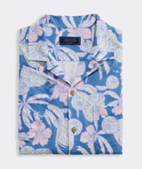 Vineyard Vines Men's Palm-arita Seabreeze Linen Blend Cabana Shirt in Coastline worn