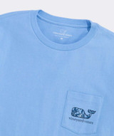 Vineyard Vines Men's Sportfisher Palm Whale Short-Sleeve Pocket Tee in Serenity Blue