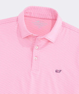 Vineyard Vines Men's Anegada Stripe Sankaty Performance Polo in Bahama Breeze back