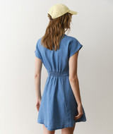 Marine Layer Women's Camila Denim Mini Dress Light Wash side view