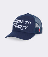 Vineyard Vines Here To Party Hi-Pro Trucker Hat in Blue Blazer