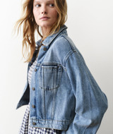 Marine Layer Women's Ash Crop Denim Jacket