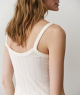 Marine Layer Women's Lexi Pointelle Tank Top in Antique White