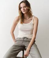 Marine Layer Women's Lexi Pointelle Tank Top in Antique White