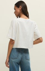 Z Supply Women's La Belle Linen Cropped Top in White