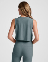 Beyond Yoga Women's Featherweight Minimal Crop Top in Storm Heather back