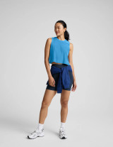 Beyond Yoga Women's Featherweight Minimal Crop Top in Malibu Lagoon Heather