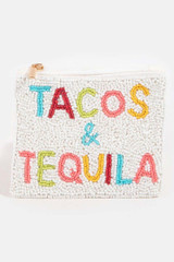 Tacos & Tequila Seed Bead Coin Purse multicolor view