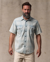 Filson Men's Lightweight Alaskan Guide Shirt Indigo Plaid back view