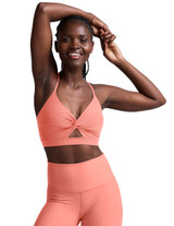 Beyond Yoga Women's Twist Strappy Sports Bra In Dreamscicle Heather