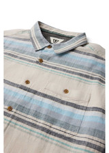 The Vissla Men's South Bound Eco Short Sleeve Shirt in Pool Blue