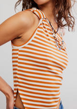 Free People Women's Knot My Vibe Top in Butter Pecan