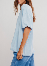 Free People Women's Nina V-Neck Tee in Dew Shine front view