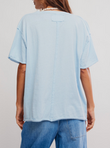 Free People Women's Nina V-Neck Tee in Dew Shine side view
