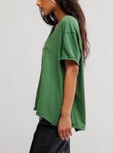 Free People Women's Nina V-Neck Tee in Forest Fairy