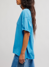Free People Women's Nina V-Neck Tee in Azure Blue