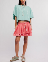 Free People Women's Next Level Tee in Wasabi Sauce back view