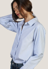 Dylan Women's Hi-Lo Modern Shirt in Blue