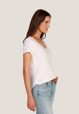 Dylan Women's Deep V-Tee in White