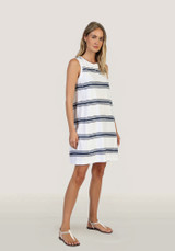 Dylan Women's Kelly Stripe Dress in White/Navy