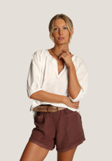 Dylan Women's Jolie Blouse Top in White