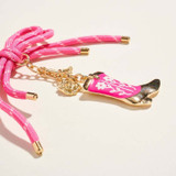 Cowgirl Rodeo Floral Boot Bag Charm Keychain detail view