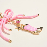 Western Rodeo Cowgirl Star Boot Bag Charm Keychain