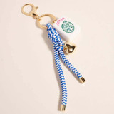 Mahjong Tile Puffy Heart Cord Bag Charm Keychain