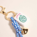 Mahjong Tile Puffy Heart Cord Bag Charm Keychain side angle