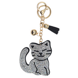 Bling Smiling Kitty Bag Charm Keychain Bling Smiling Kitty front view