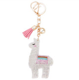 Bling Llama Bag Charm Keychain sparkle detail