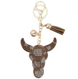 Bling Longhorn Bag Charm Keychain