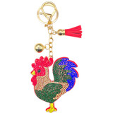 Bling Rooster Bag Charm Keychain