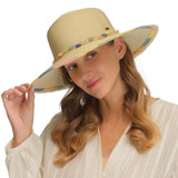 Multi Color Trim Sun Hat Multi Color front view