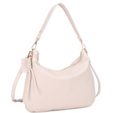 Plain Design Shoulder Crossbody Bag Bone front view