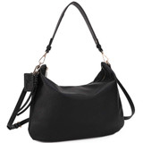 Plain Design Shoulder Crossbody Bag in Black